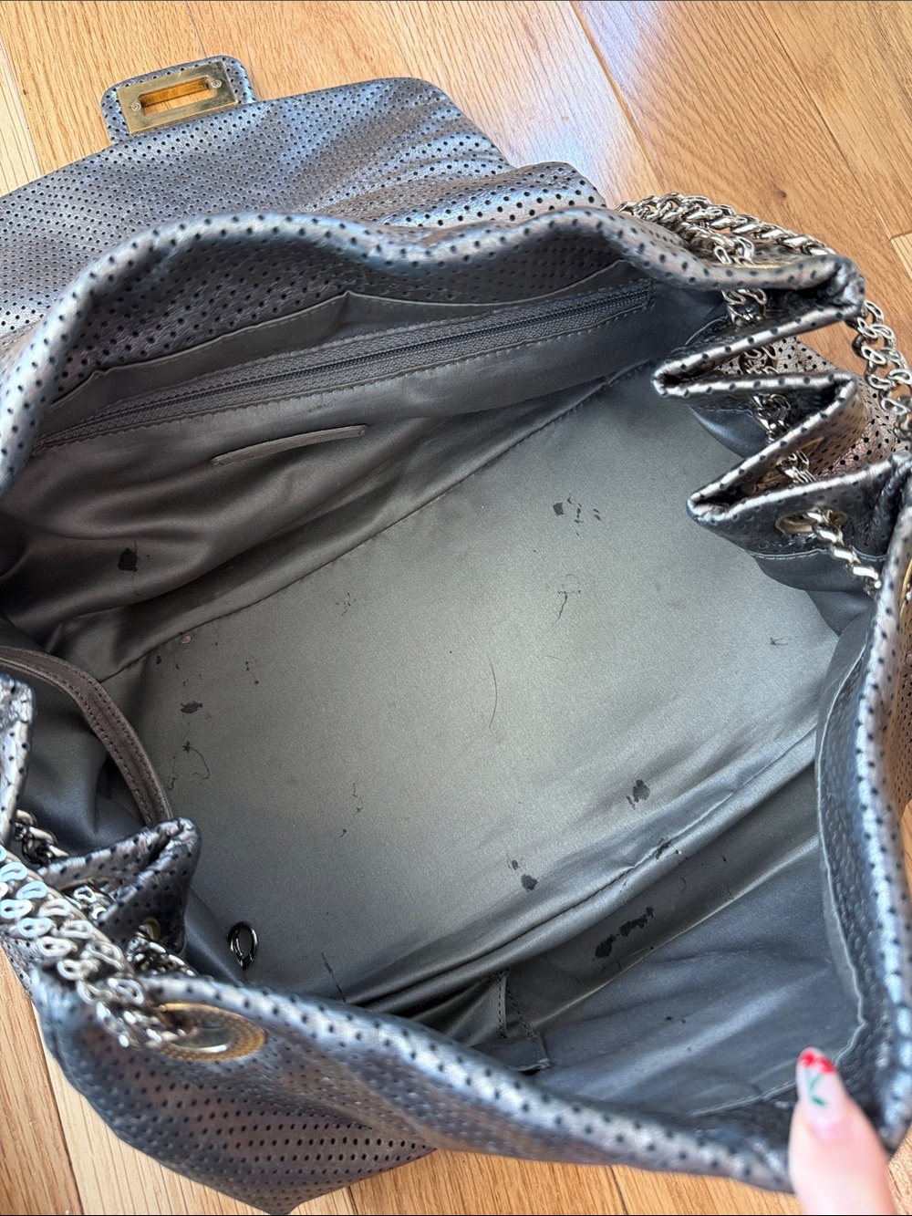 Vintage Chanel Perforated Leather Tote Bag - Picture 7 of 10